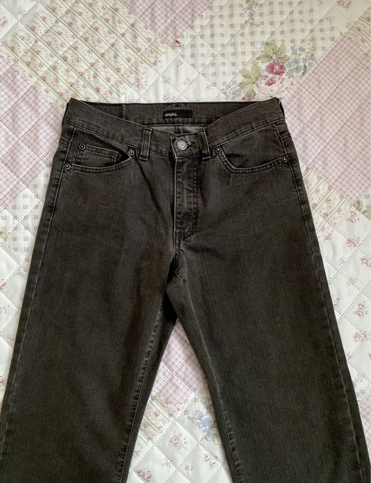 Czarne jeansy z efektem sprania S 36 angels basic mom jeans boyfriend