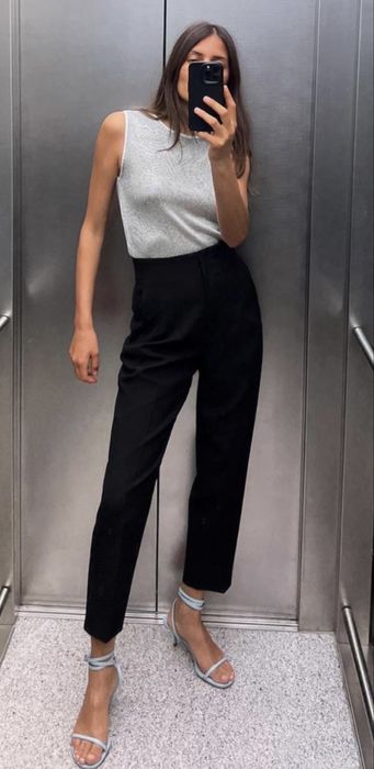 Штани з високою посадкою zara-s