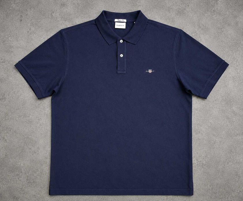 GANT Polo Granatowa Regular Fit XL Bawełna Logo Premium