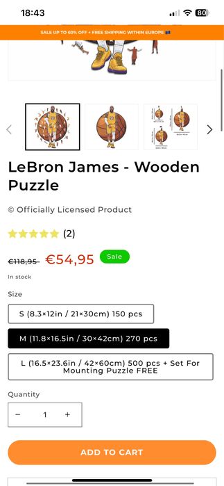 Puzzle em Madeira LeBron James