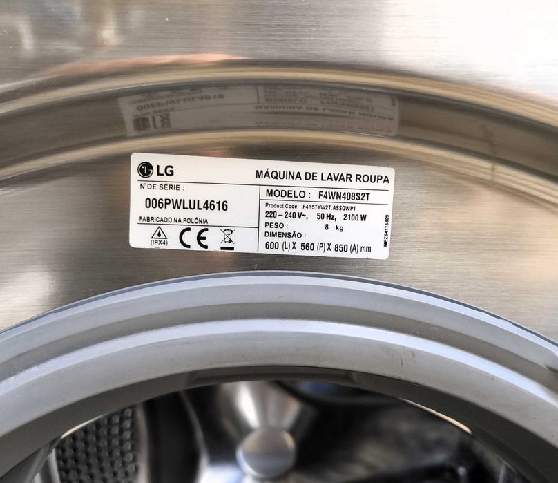 Máquina de Lavar Roupa LG  A+++  inox