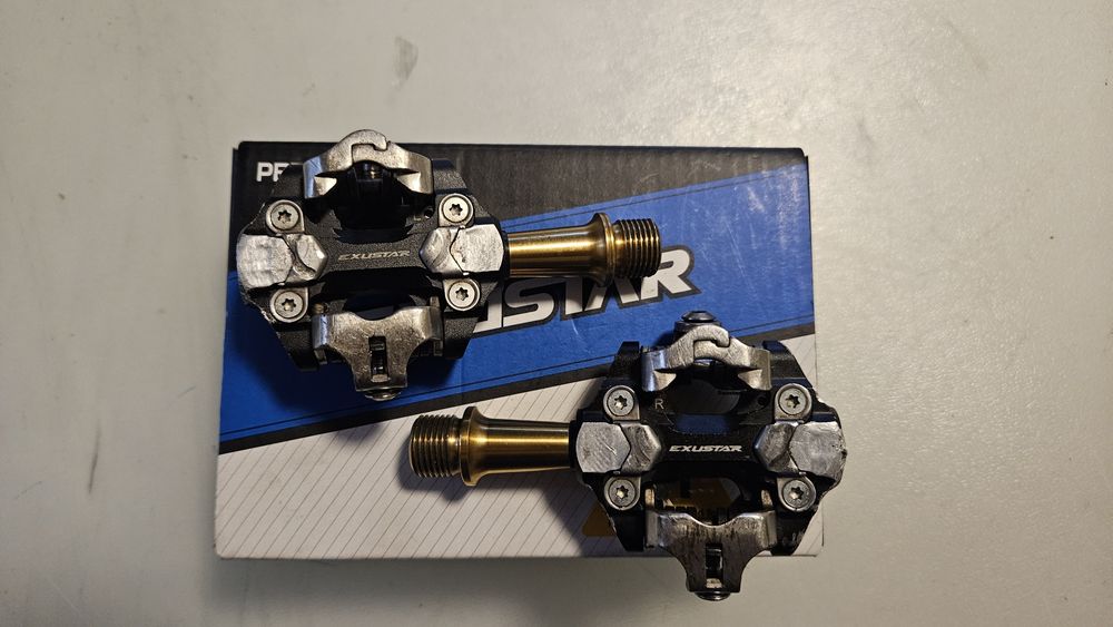 Pedais EXUSTAR MTB E-PM222Ti eixo em titânio