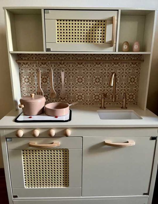 Kuchnia dla dzieci drewniana MDF retro z akcesoriami BOHO 100cm
