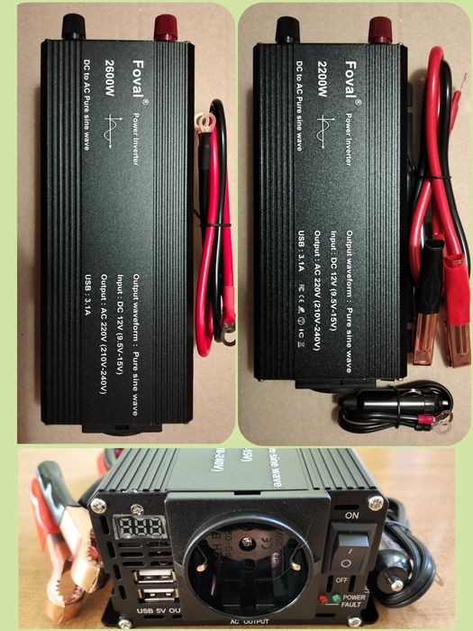 Инвертор Foval 2200 2600 3000 Вт ЧИСТЫЙ синус інвертор преобразователь