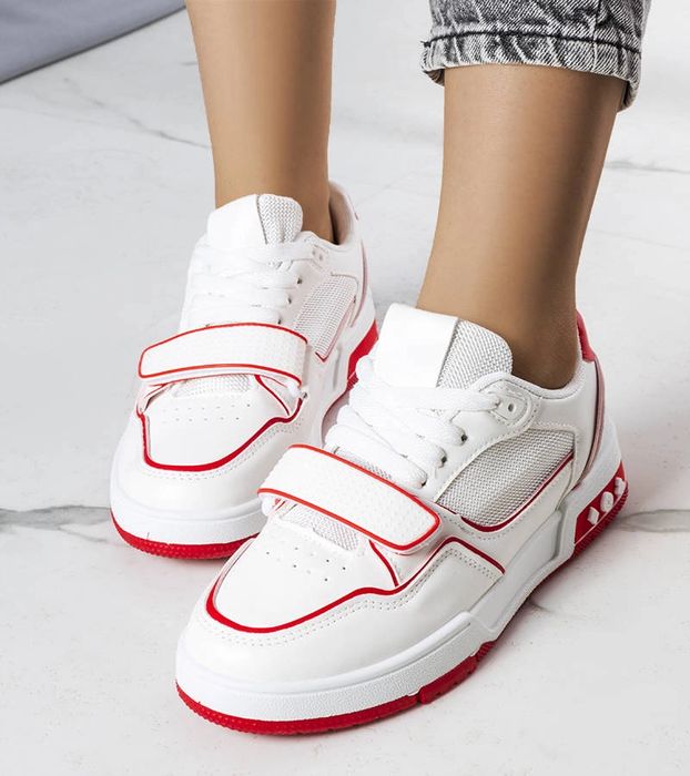 Czerwone sneakersy damskie Ollie