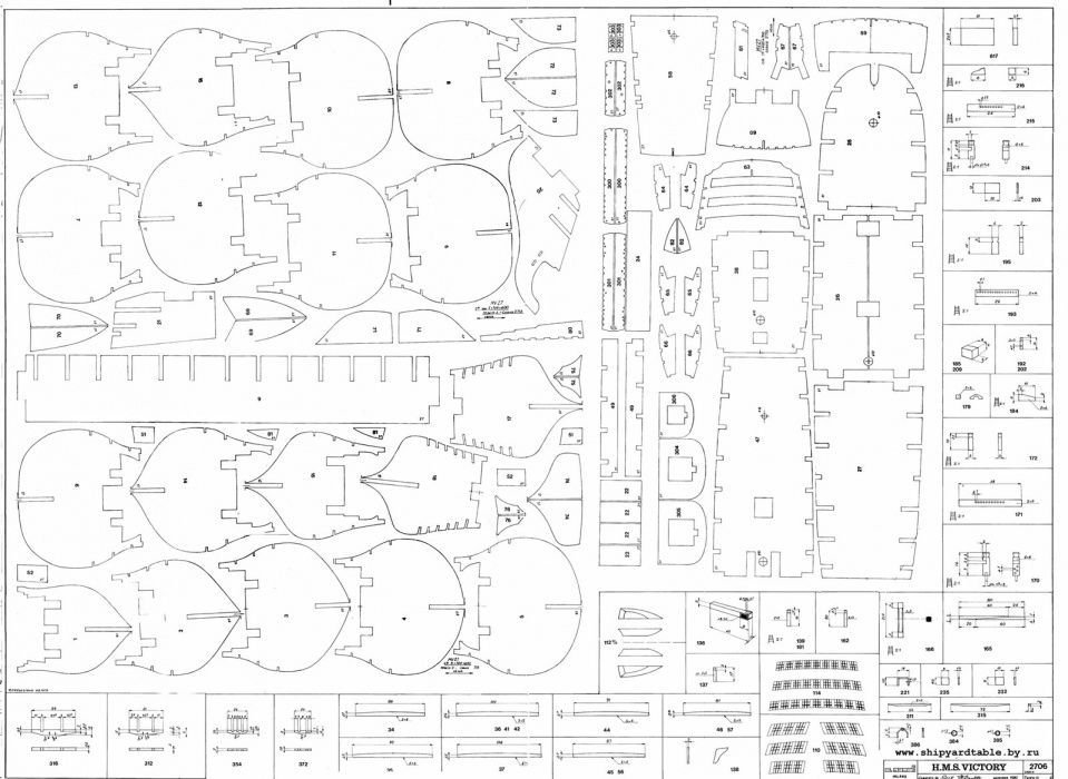 Чертежи-креслення моделей парусных кораблей