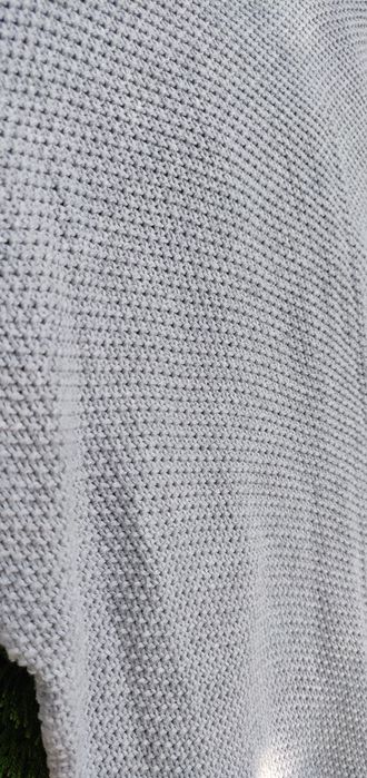 Szary sweterek 3/4 rękaw z zamkiem z tyłu M/L