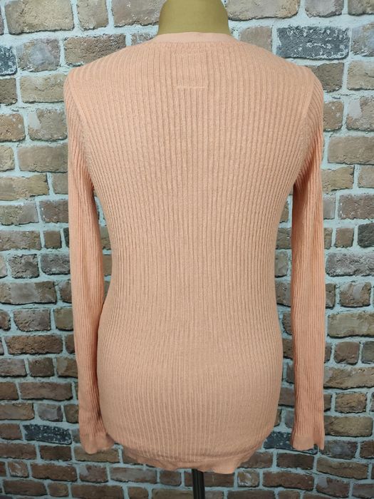 Pull&bear sweter kardigan prążkowany morela rozm m