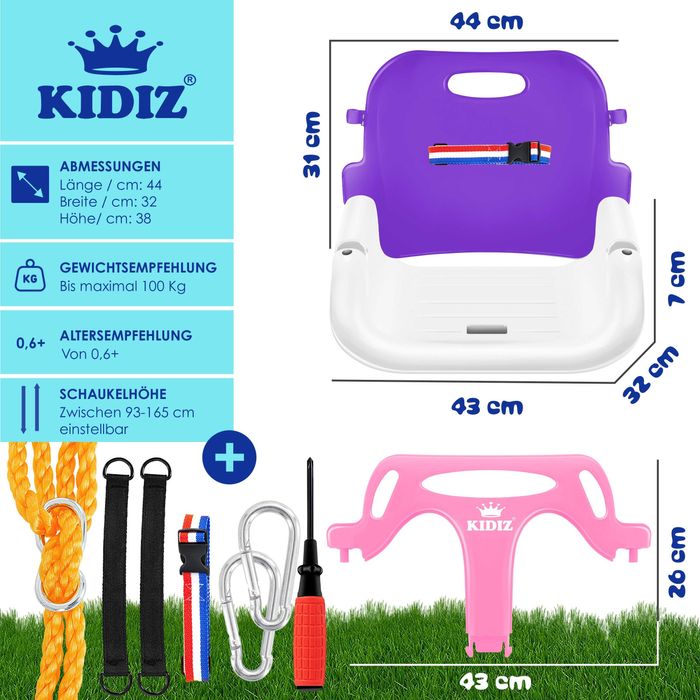 Nowa huśtawka dziecięca KIDIZ / fotelik ogrodowy / bujak 3 w 1 !4361!