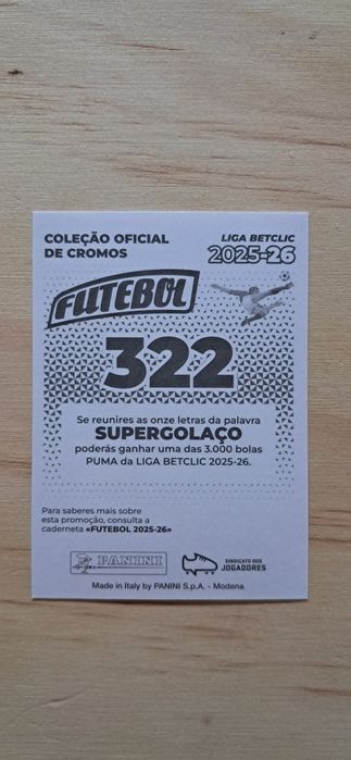 Cromo futebol de Luis Suarez(Liga Portuguesa)da Panini