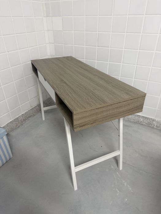 Biurko 48x120 jasny dab/bialy
