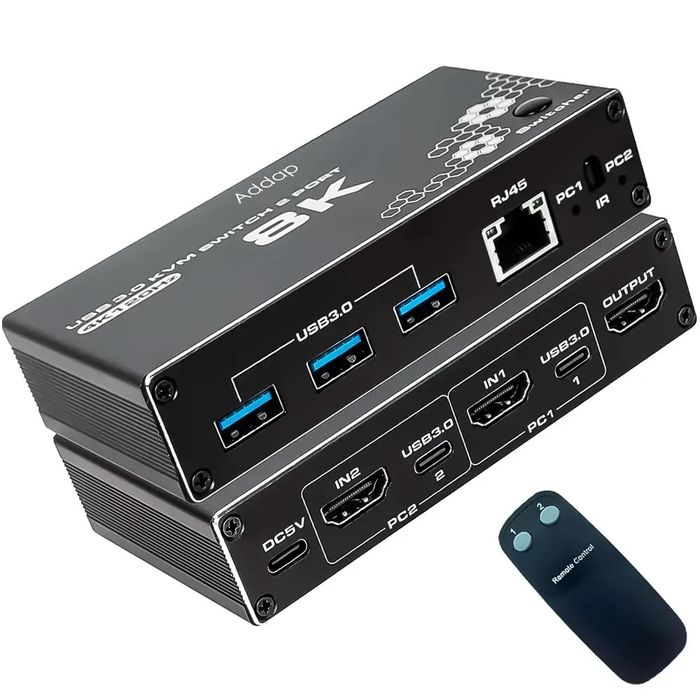 HDMI KVM switch на 2 комп'ютери ADDAP KVMS-03