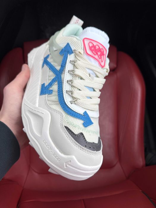 (ОПЛАТА ПІСЛЯ ОГЛЯДУ)Off White Odsy 1000 White Dark Blue Офф Вайт Одсі