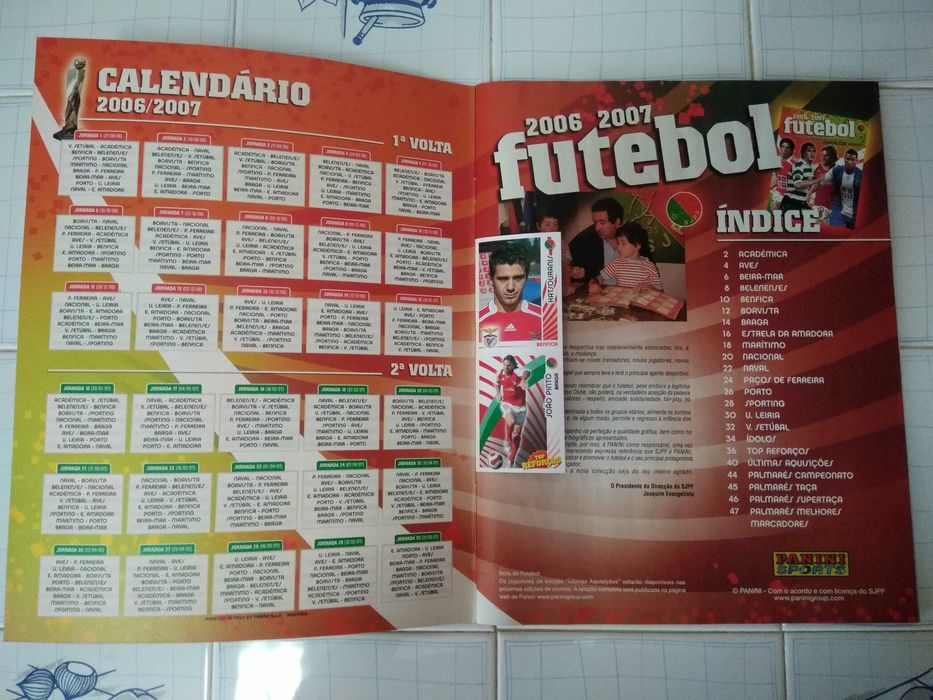 Panini Sports 2006/07 Superliga Álbum Vazio Futebol Portugal Cromos