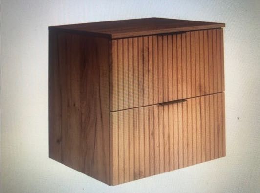 Szafka Łazienkowa Wisząca pod Umywalkę plus Blat 60 Dąb Ryfle