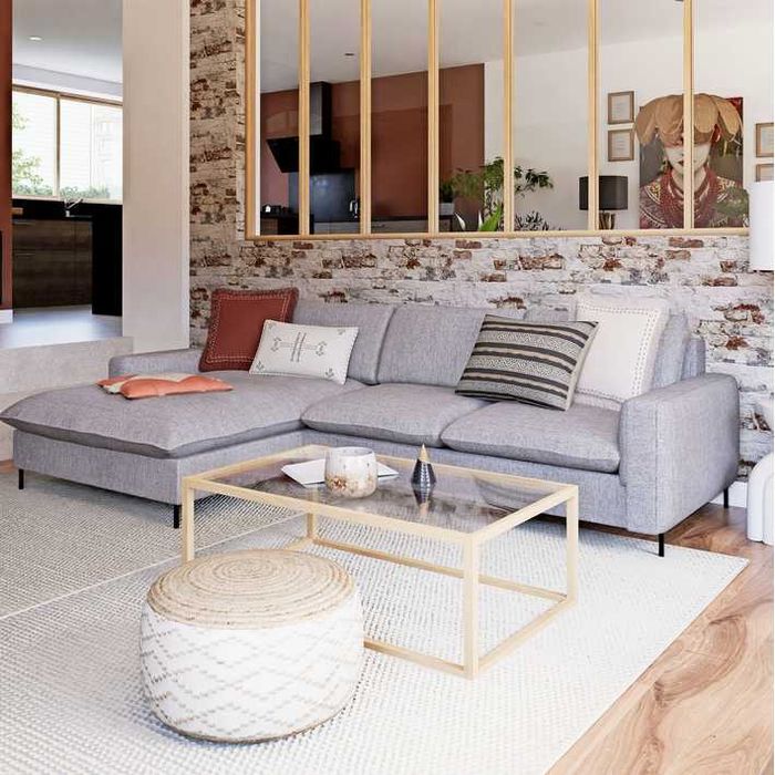 Chaise Longue / Sofá de canto à esquerda de 5 lugares Maisons du Monde