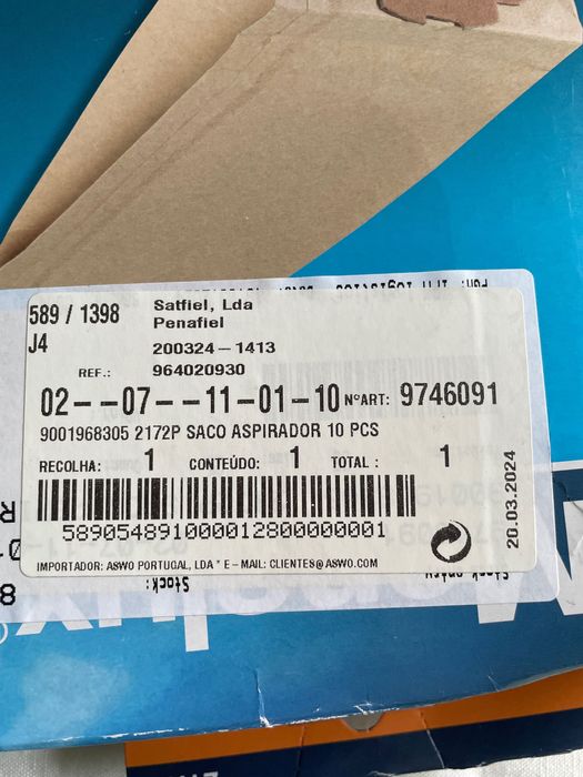 Sacos aspirador Moulinex Fidelio A.DS 1, 2, 3, 4, 5 Menalux 2172p