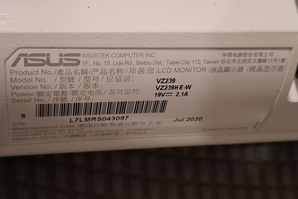 Monitor Asus vz239he w