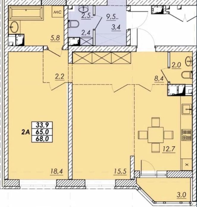 Продам 2 к квартиру 67 м2 у ЖК «Прохоровський квартал»/Молдаванка (322-677)