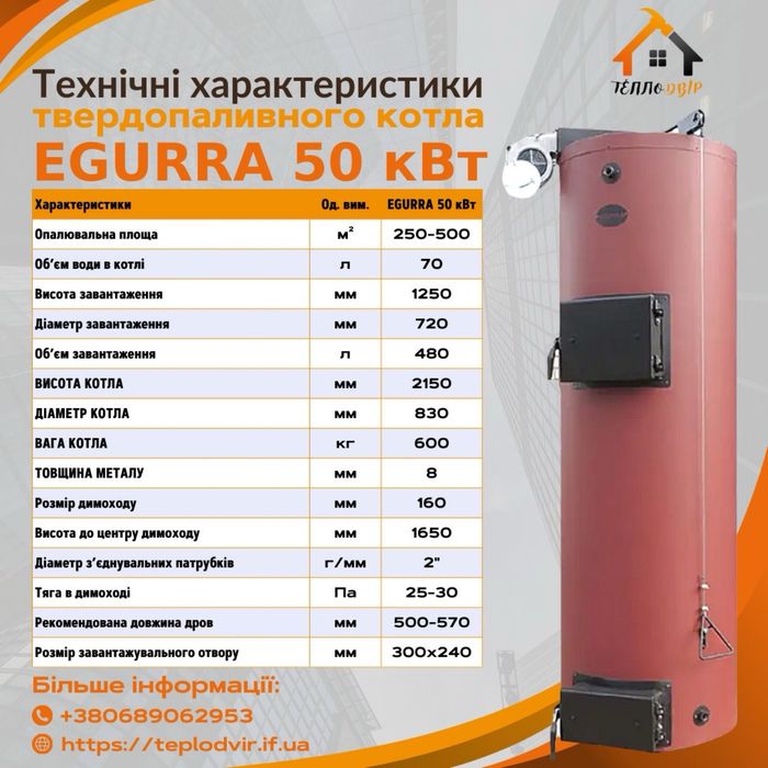 Котел Egurra 25 квт Egura Егура твердопаливний твердотопливный