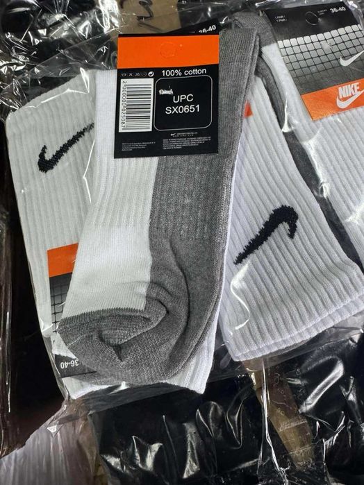Шкарпетки/носки Найк оптом/роздріб білі/сірі/чорні, високі/довгі
