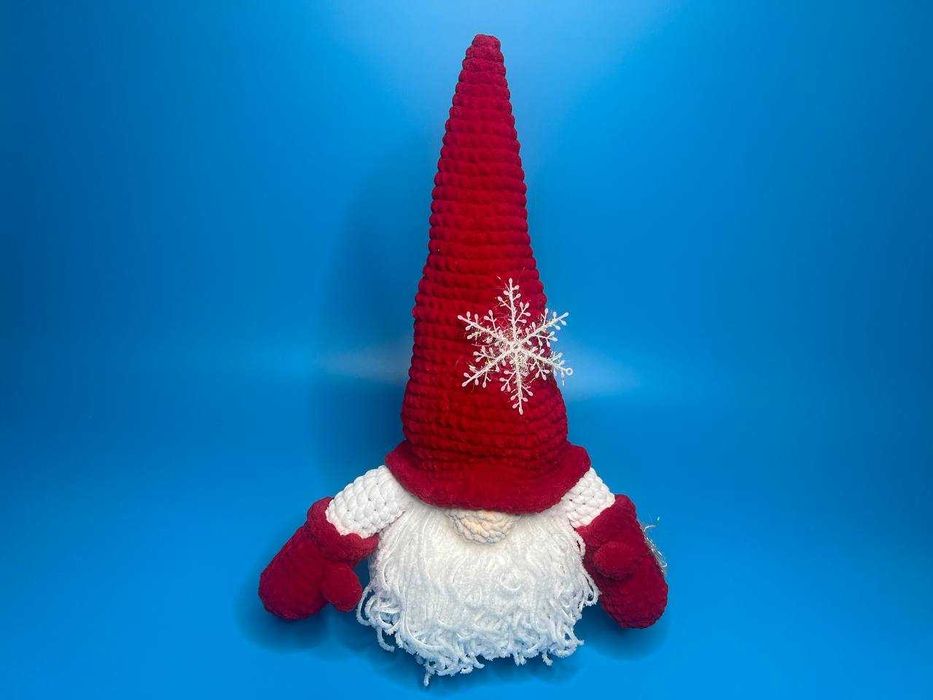 В'язаний великий шведський плюшевий гном ручної роботи, новий рік