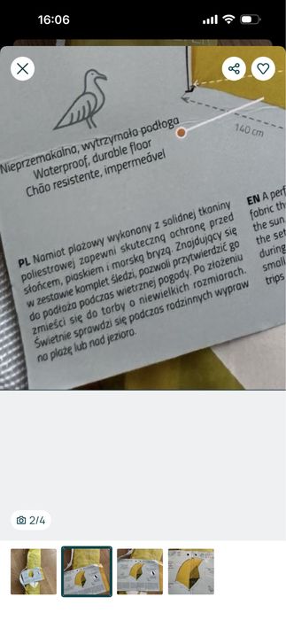 Namiot plażowy .Nowy