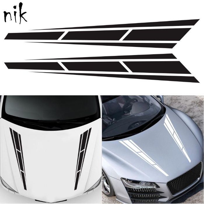 Наклейка на авто/машину капот 2 смужки 80*12см, стайлінг, тюнінг