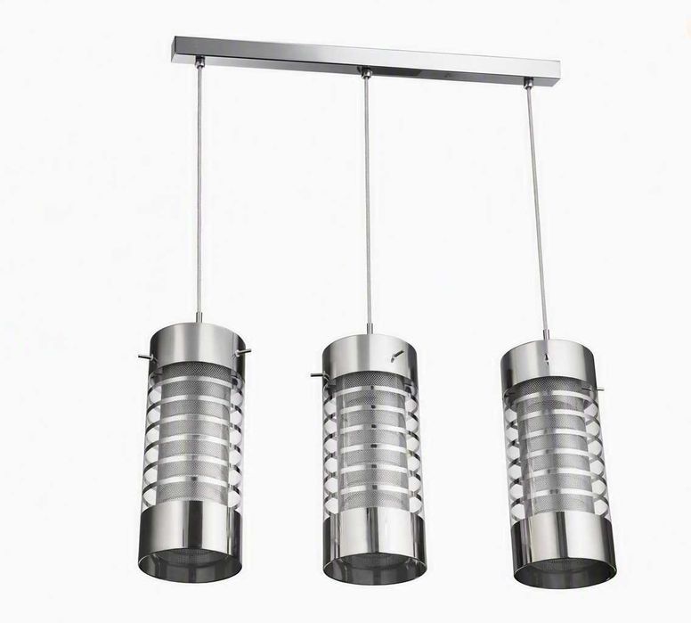 Nowoczesna lampa wisząca żyrandol – szkło / chrom, 3 punkty E14