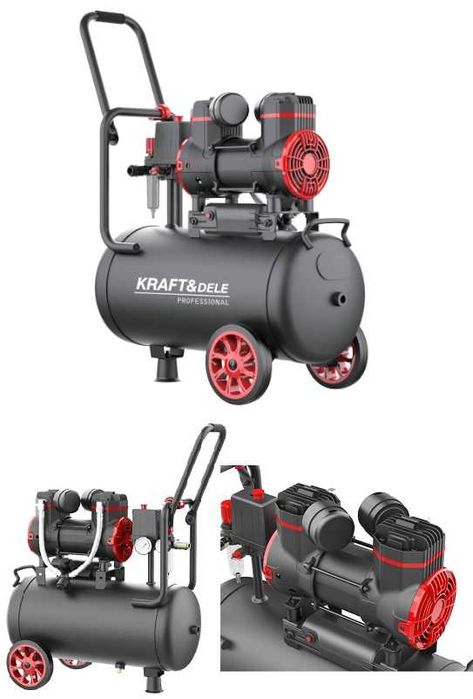 Kompresor Bezolejowy 24L Cichy 2 Tłoki 2 Tłokowy Sprężarka 230V New Mod Sklep