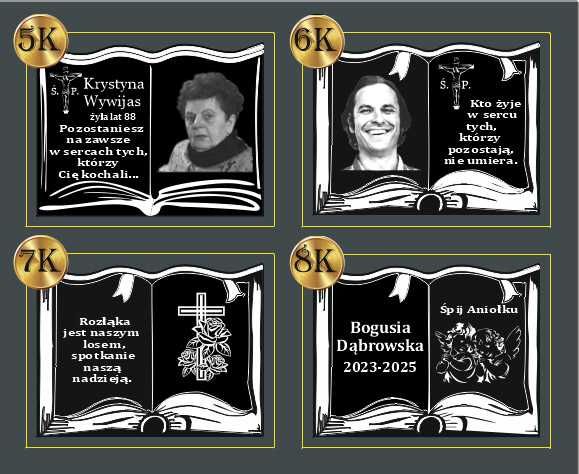 Książka SZKŁO na Nagrobek Pomnik GRAWER FOTO