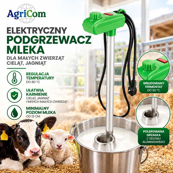 Elektryczny podgrzewacz mleka dla małych zwierząt – cieląt, jagniąt