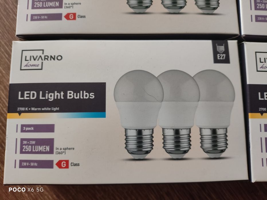 Livarno żarówka  E27LED 250lm komplet 3szt nowe