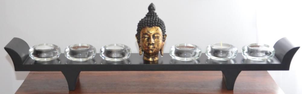 Base para 6 teelights com Busto de Buda