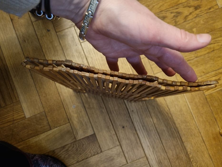 Składana drewniana torebka PRL 25x33 cm