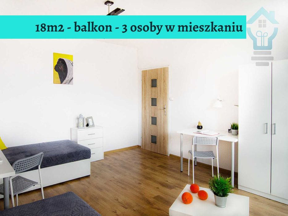 Od 1.10, mieszkanie 65m2 dla 3 osób. 4 min autobusem do kampusu UO na ul. Oleskiej.