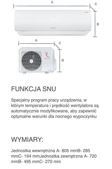 Klimatyzacja Rotenso Ukura 3,5kw montaż , serwis