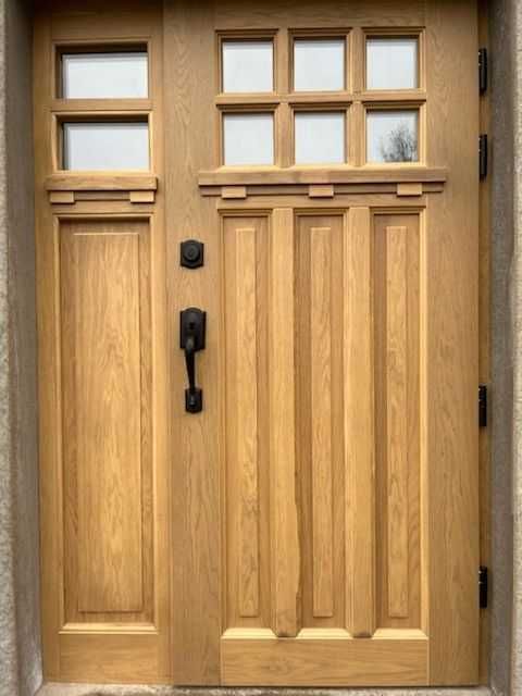 Producent Drzwi Zewnętrzne Drewniane Dębowe Pomiar Montaż Dotacja