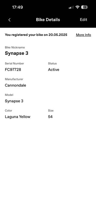 Офіційний Cannondale Synapse 3 (з документами)