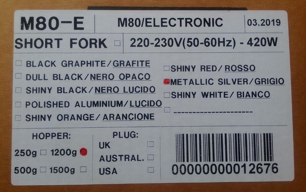 Професійна кавомолка. Кофемолка прямого помола Quamar M80E