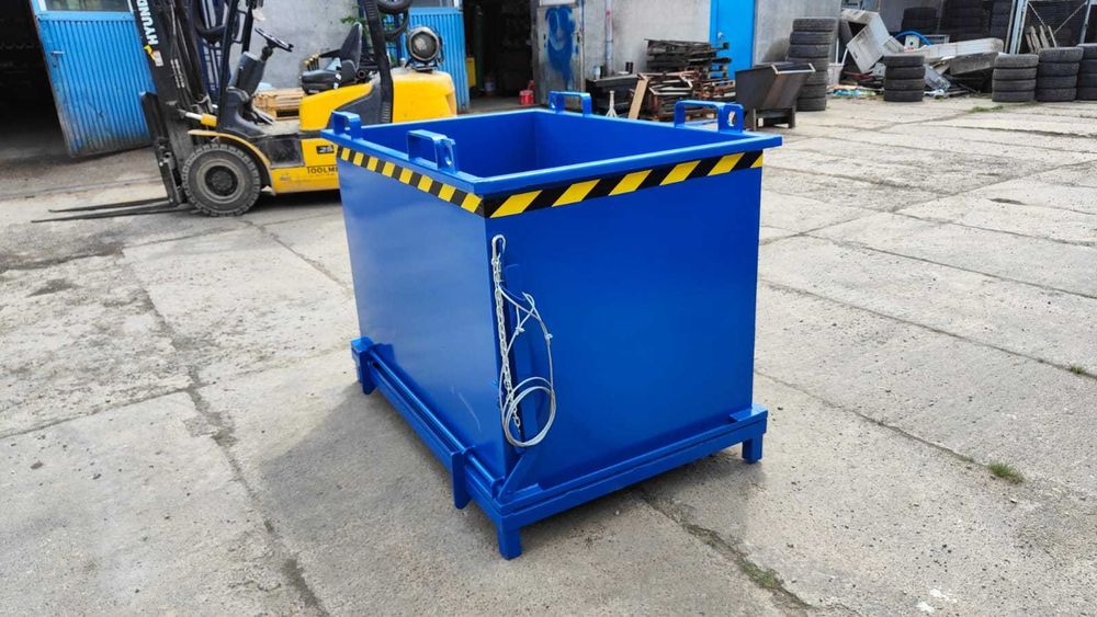 Otwierane dno, kontener metalowy PMDC 1100 L do złomu, drewna