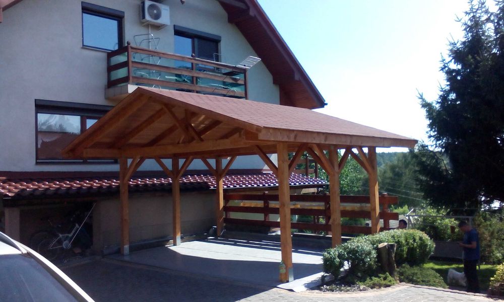 Wiata 6x5,9m Altana Garaż Producent Każdy wymiar Drewno KVH