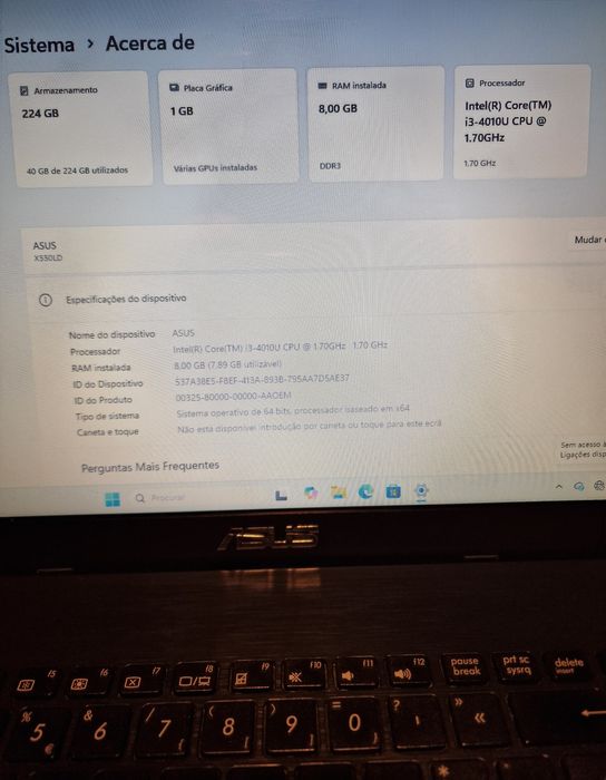 ASUS i3 - Ssd 240 Gb. 8 Gb. Ram. Nvidia Windows 11 e office