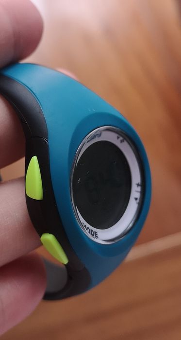 Relógio cronómetro de corrida Kalenji W200 S preto e azul