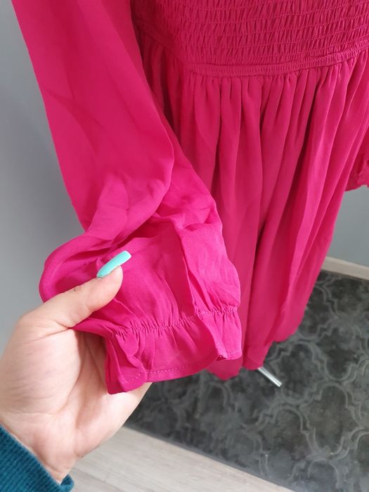 Sukienka ciążowa różowa na wesele poprawiny chrzciny komunie