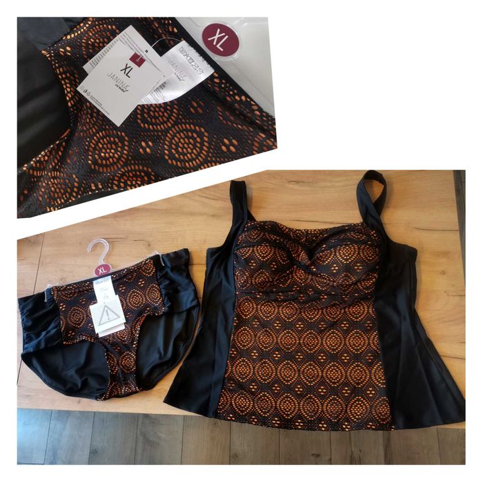 Nowy strój kąpielowy XL/XXL Tankini z kontrastową podszewką