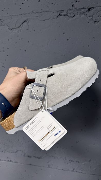 Шльопанці клоги замшеві ортопедичні Birkenstock boston біркеншток,  сабо.