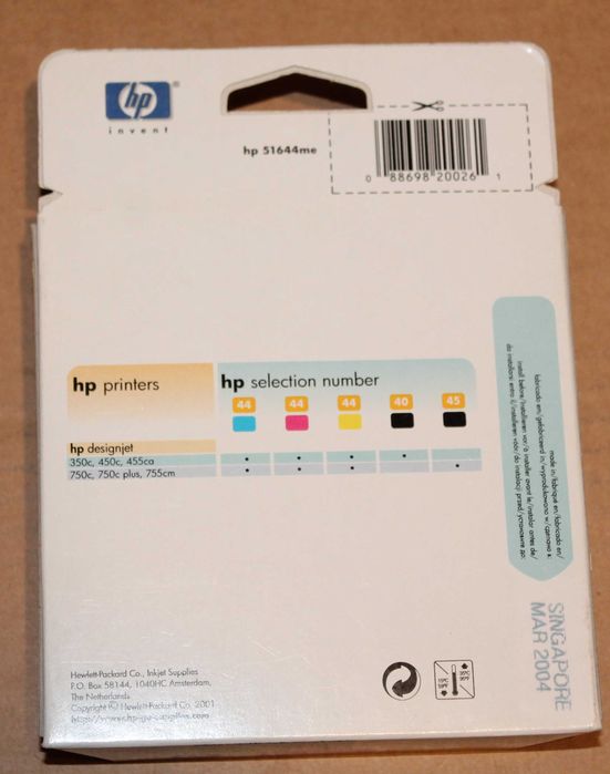 Tinteiros HP 44 Cyan + Magenta + Yellow