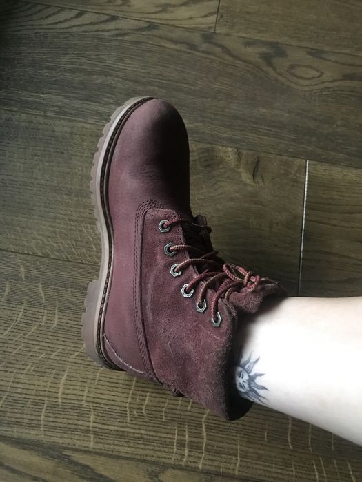 Timberland bordowe zimowe buty botki