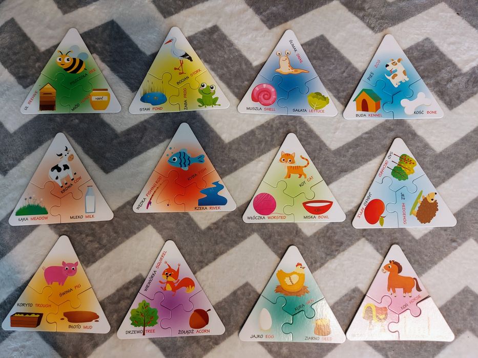 Bajka skojarzenia edukacyjna ukladanka polsko angielska puzzle